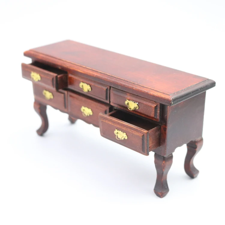 Детская мини-мебель для кукольного домика с шестью ящиками