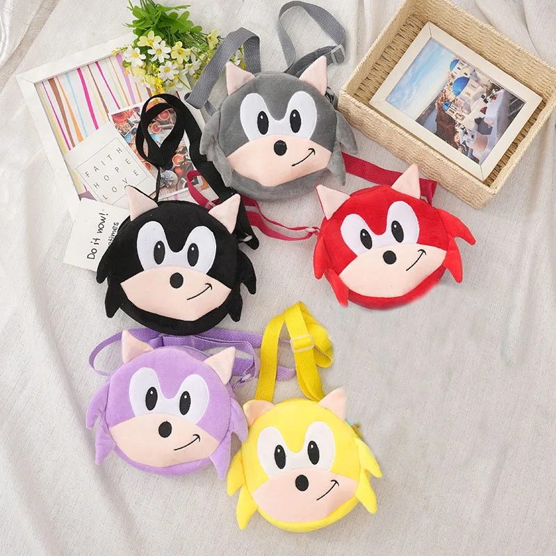 

New Sonic Plush School Bag Cartoon Knuckles Shadow Amy Rose Tails Kindergarten Going Out and Playing High-value Small Backpack