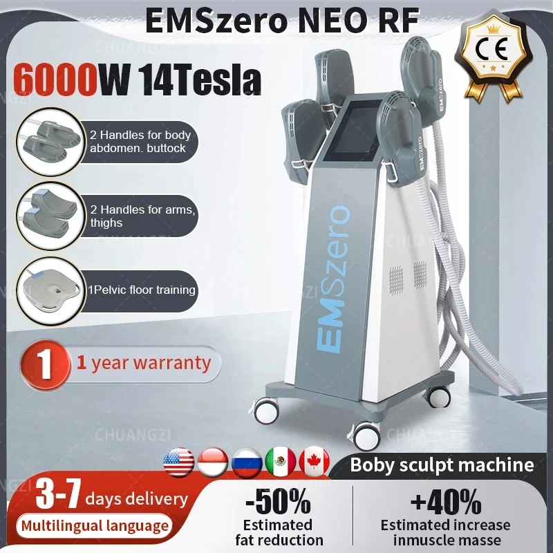 

EMS DLS-EMSLIM Neo14Tesla 6000W Hi-emt Sculpt Machine Nova Muscle Stimulator Body Shaping Massage Equipment for Salon EMSzero