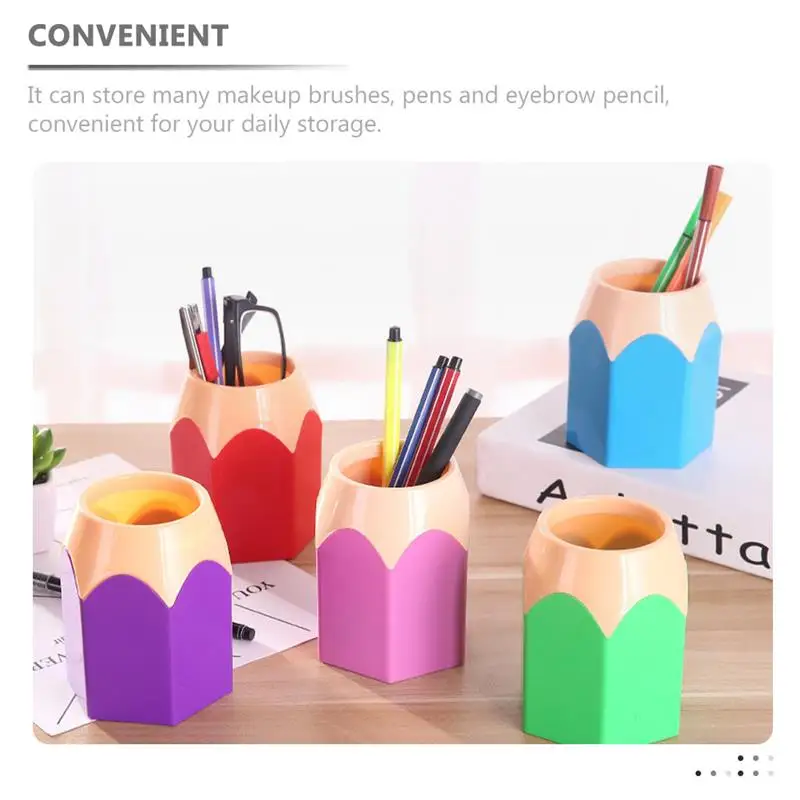 

5Pcs Desk Pencil Holder Aesthetic Pen Holder Crayon Storage Containers Dispenser for Pencils Desktop Makeup Brush Cups