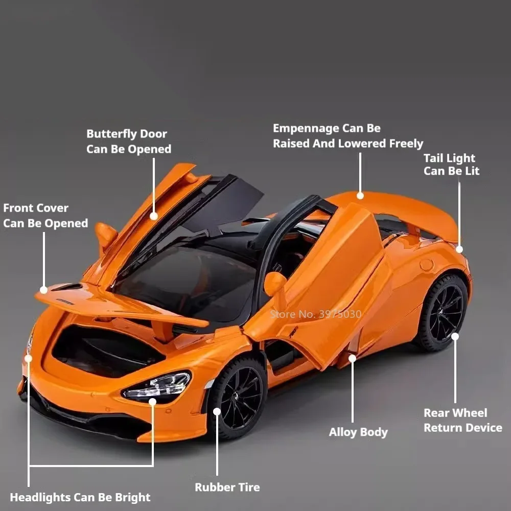 1:32 сплав MCL 720S игрушки миниатюрные автомобили литые под давлением модели звук