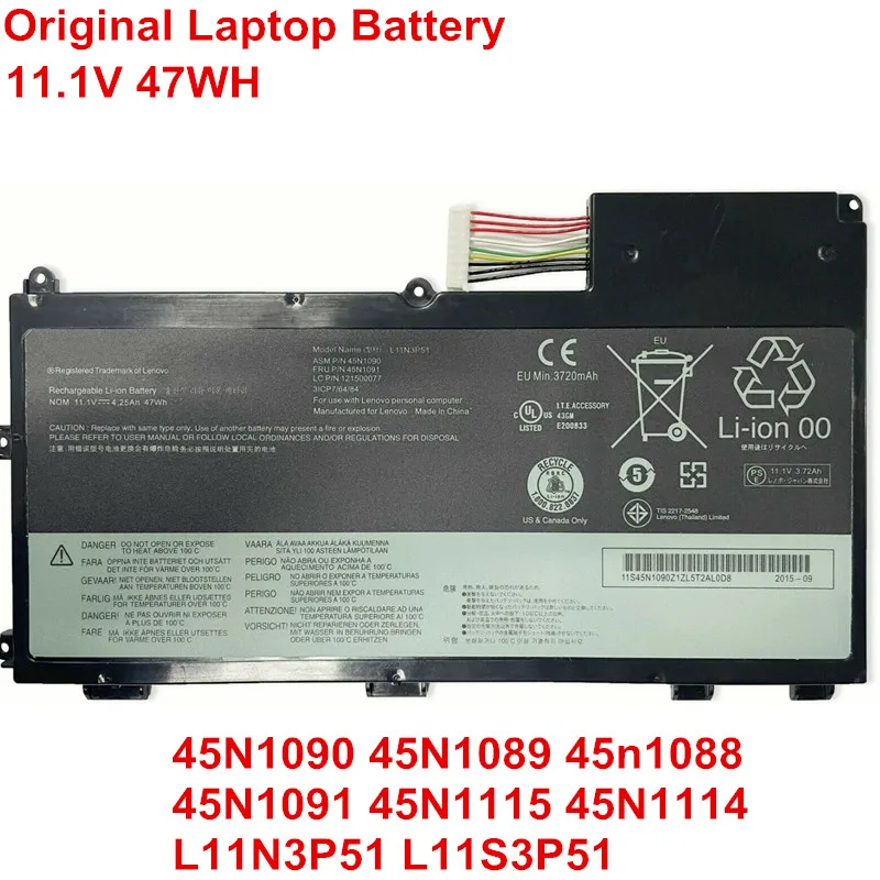 Аккумулятор L11S3P51 L11N3P51 45N1090 45N1091 для Lenovo ThinkPad T430U V490U V490UA V590U ультрабук OEM 11 1 В 47 Вт/ч |