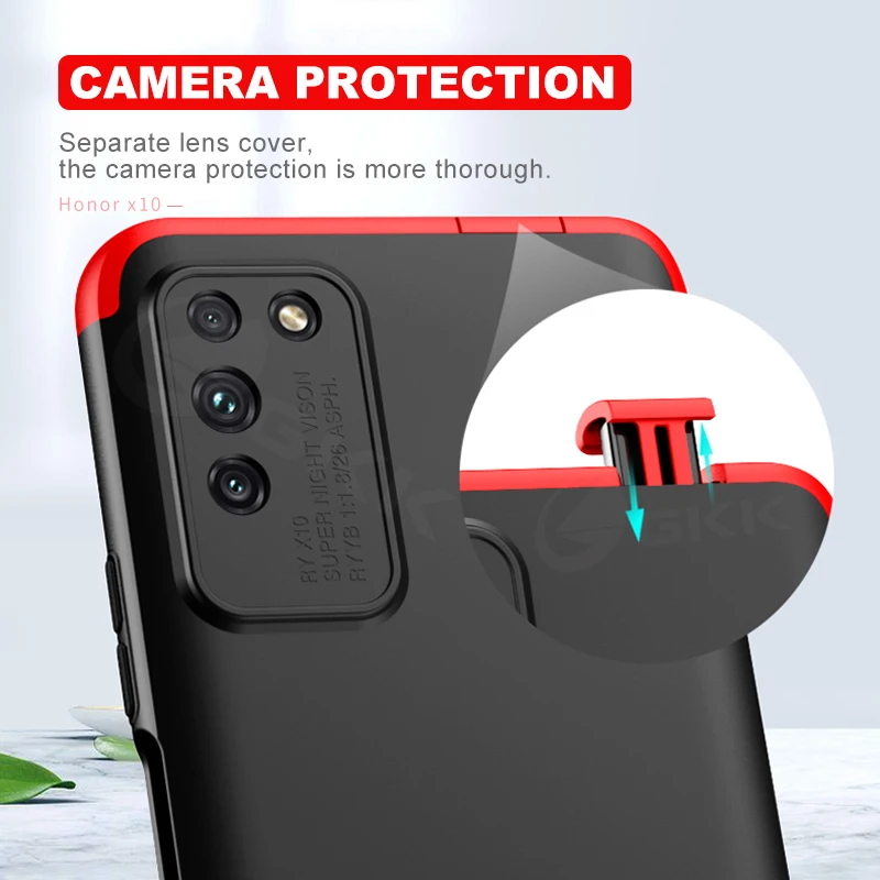 

GKK Case For Huawei Honor X10 8X 9 10 Lite Case 360 Full Protection With Glass anti-knock hard Cover for Honor X10 8X 9 10 Lite