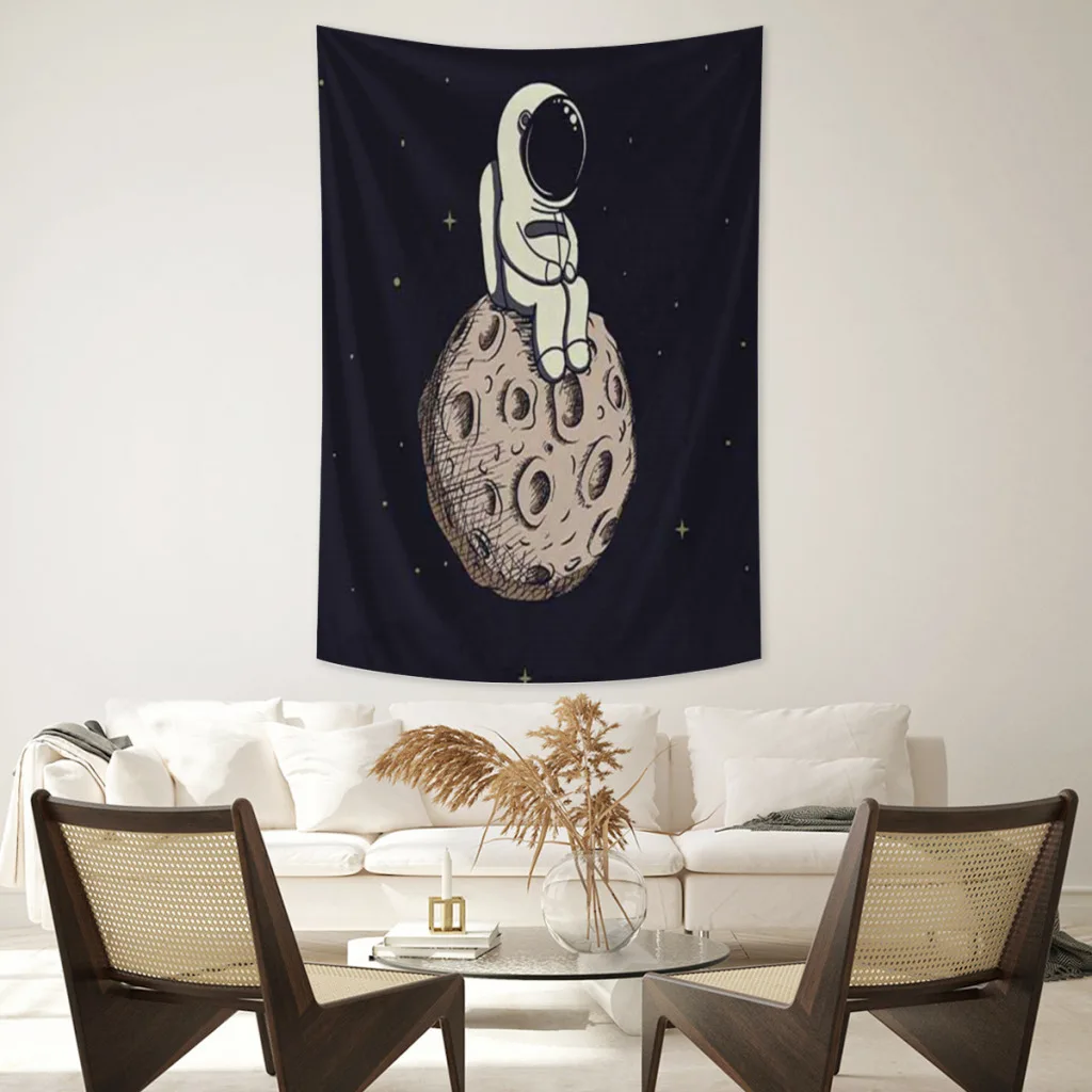 

Cartoon-astronaut-tapestry Fabric Wall Hanging Beach Room Decor Cloth Carpet Yoga Mats Sheet Sofa Blanket Shower Curtain