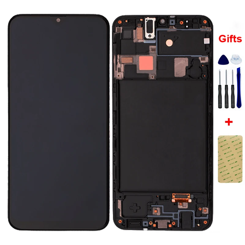 

For Samsung Galaxy A20 A205 SM-A205F A205FN A205GN LCD Display Panel Screen Matrix Touch Screen Digitizer Sensor Assembly Frame