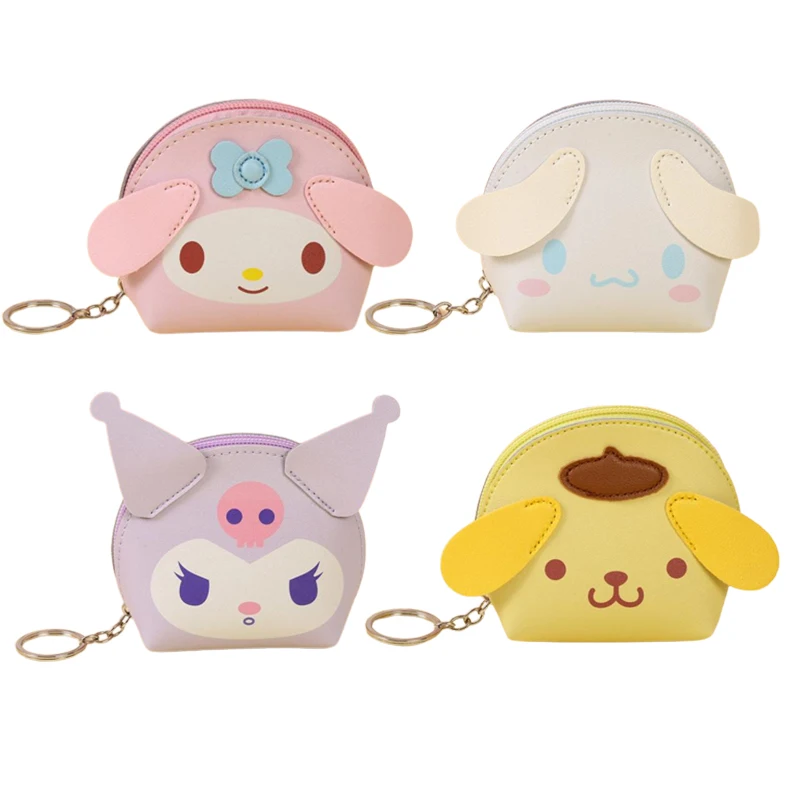 

Sanrio Kawaii Kuromi Cinnamoroll Melody Coin Wallet Disney Lotso Stellalou Wallet Pu Cartoon Cute Mini Coin Bag for Girl Kids