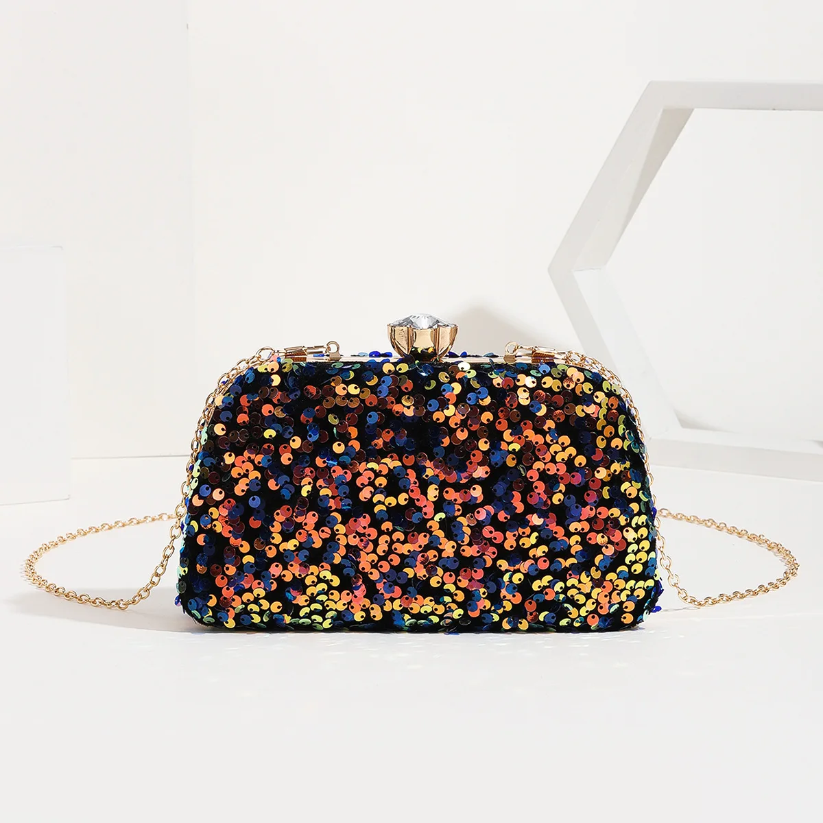 

Fashion Colorful Sequin Evening Bag Clutches For Women Wedding Party Bridal Purse Chain Shoulder Bag Ladies Small Clutch Handbag