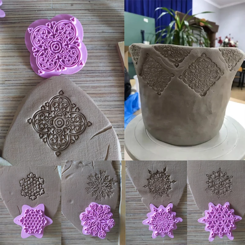 Пластиковая керамическая печать Мандала кружево Стрекоза Бабочка узор тиснение