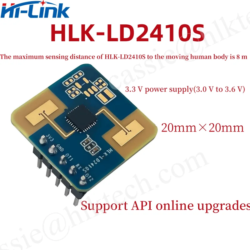 

Free Ship 10pcs/lot 24GHz Hi-Link HLK-LD2410S 24G Low-power Radar Sensor Module Human Presence Sensor Switch Intelligent Sensor