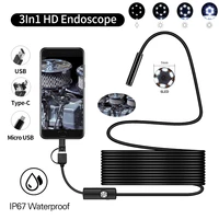 mini endoscope camera waterproof ip67 adjustable soft wire 6 leds 7mm endoscope camera for android usb inspection camea for car