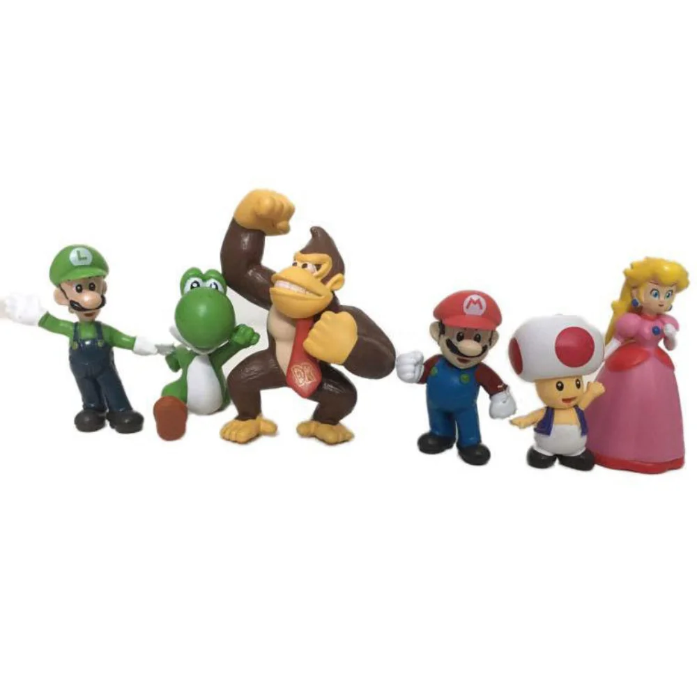 

Game Super Mario Bros Doll Ornaments Mario Kuba Yoshi Anime Figures Toys Creative Model Bedroom Car Ornament Kids Birthday Gifts