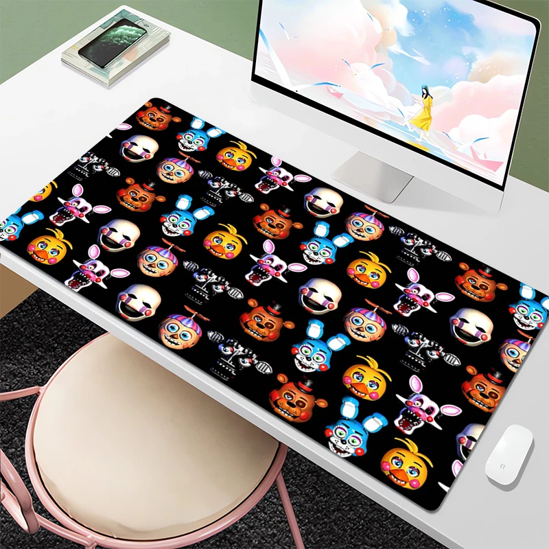 

Fnaf Mause Pad Gamer Setup Gaming Desk Accessories Table Computer and Office Rubber Mat Deskmat Mouse Pads Mousepad Xxl Anime Pc