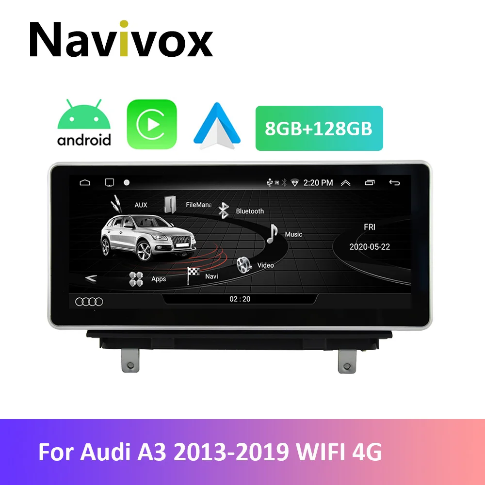 

Navivox 10.25" Android CarPlay Car Navigation 8G+128G For Audi A3 8V 2013~2019 Car Multimedia Player GPS Navigation Radio Stereo