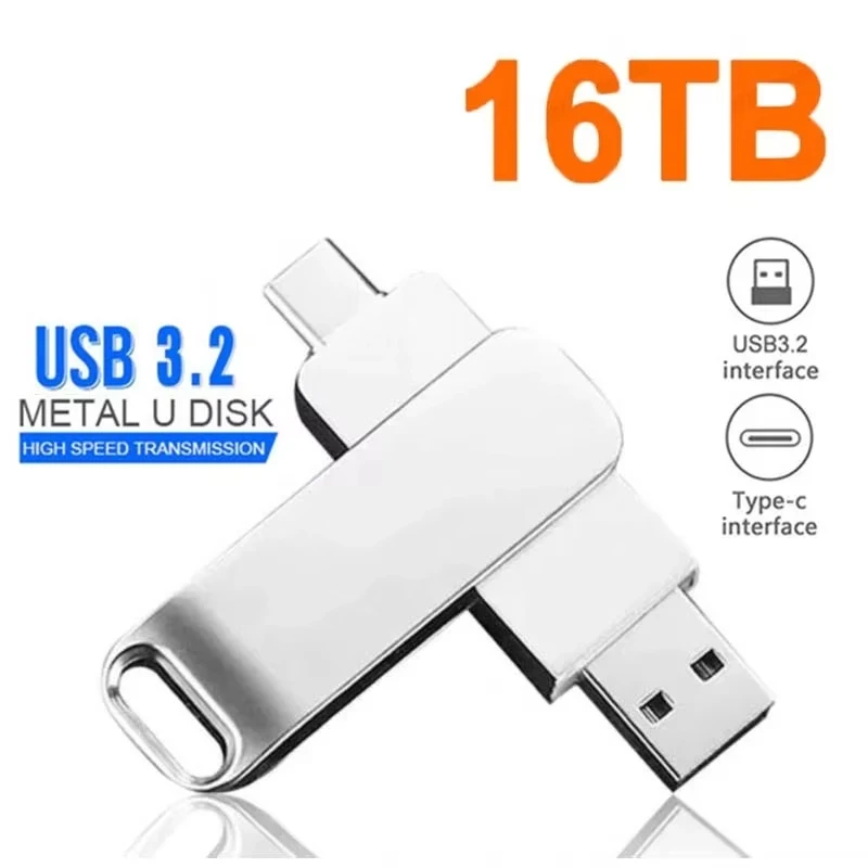 

Новый флэш-накопитель USB емкостью 16 ТБ, USB 3,2 памяти Type-c 2-в-1, 8 ТБ, 16 ТБ, флэш-накопитель OTG, 128 ГБ, 2 ТБ, высокоскоростной флэш-диск для компьютера