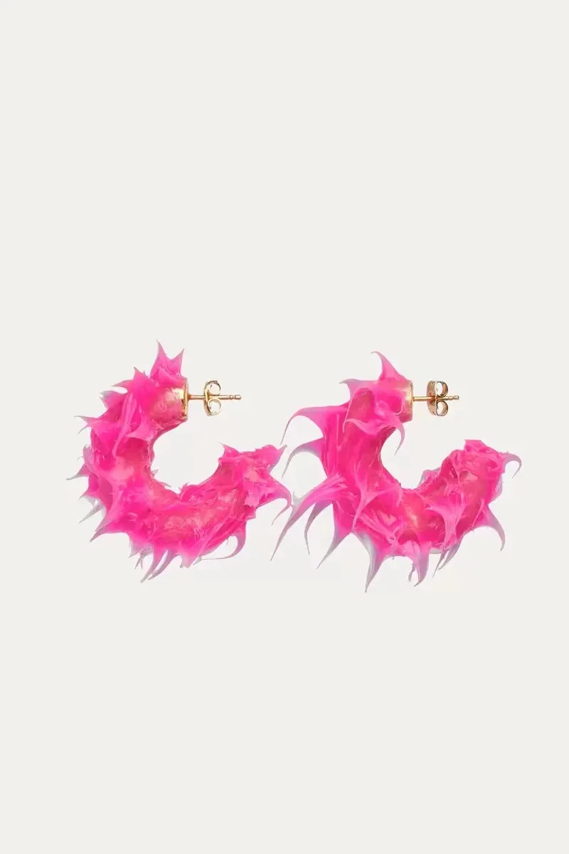 

Tufted rubber brushed earrings European style fashion candy color ear pins support custom