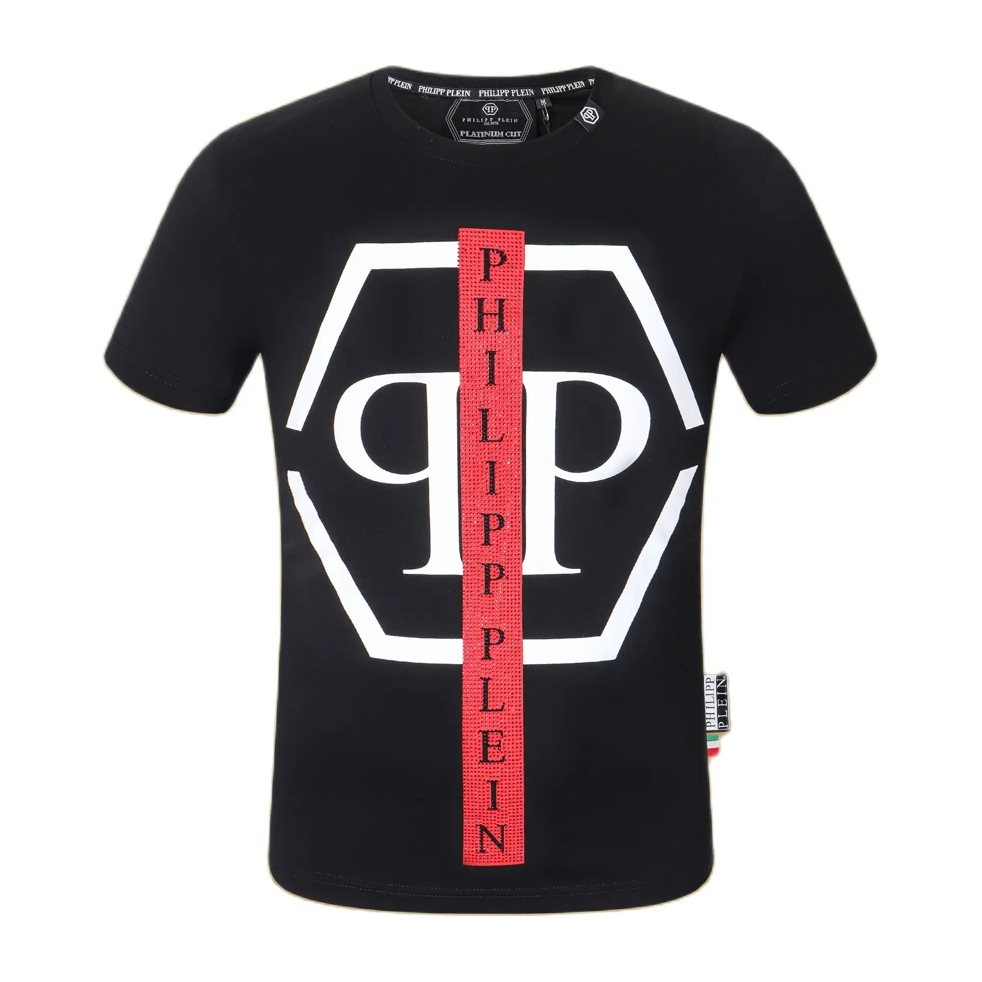 

Мужская хлопковая футболка с коротким рукавом, круглым вырезом и надписью