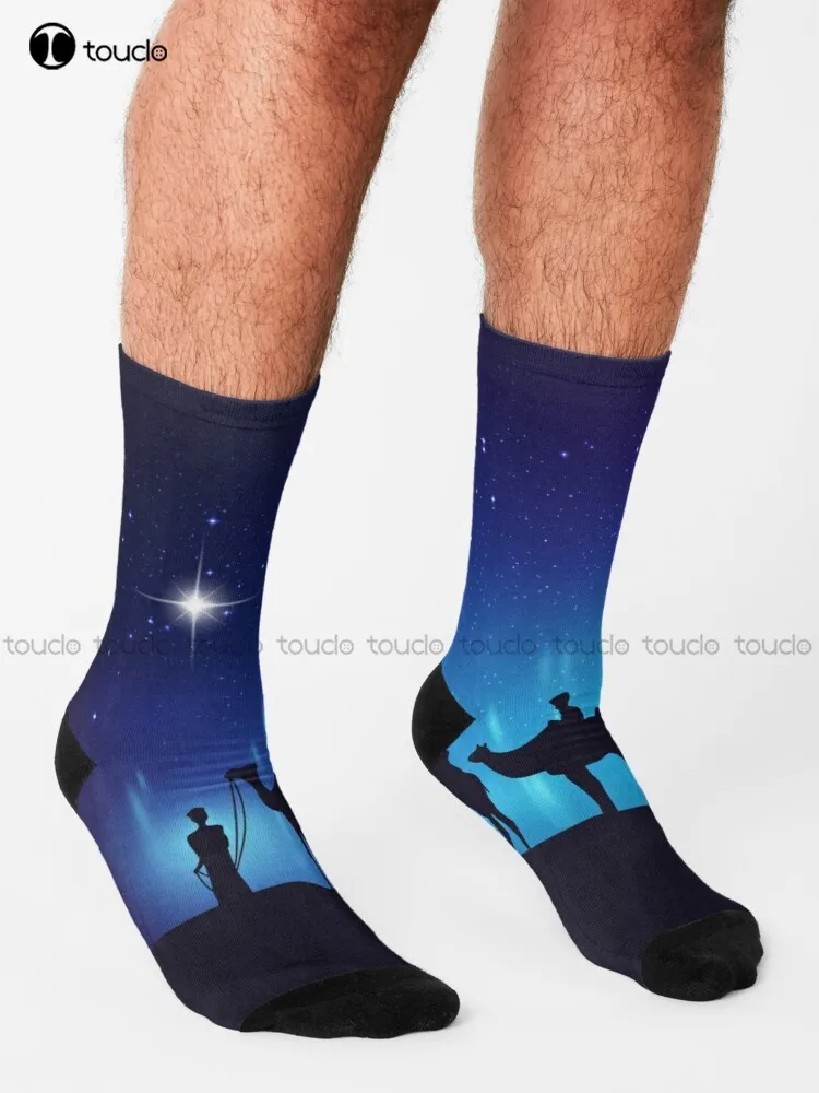 Носки-носки унисекс с изображением звезды бетлехема и трех Wisemen индивидуальные