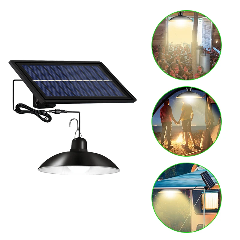 

Наружная подвесная Светодиодная лампа на солнечной батарее, водонепроницаемая двойная лампа для двора, сада, комнатного сарая и т. д.