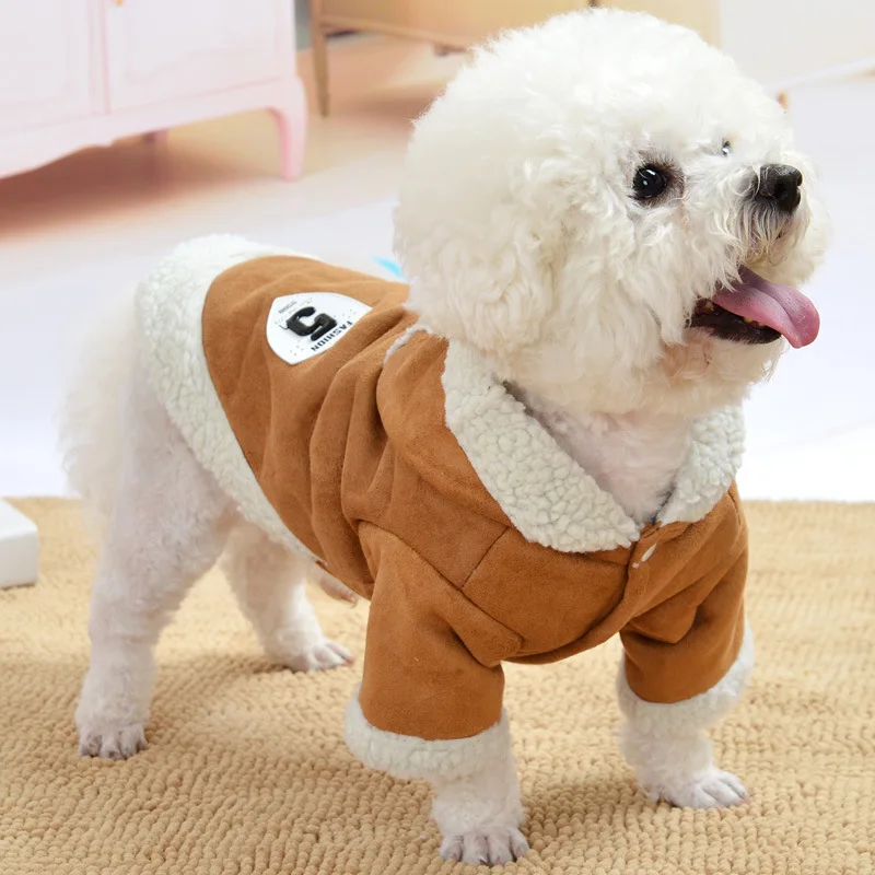 Pet Clothes Autumn Winter Medium Small Dog Fashion Jacket Warm Wool Fashion Jacket Hoodie Kitten Puppy Sweater Chihuahua Poodle
