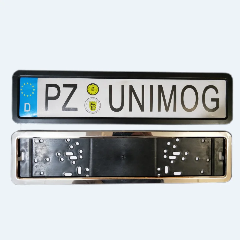 

8K Stainless Steel License Plate Frame European Standard Russia Ukraine Automotive Decoration Registration Plate Holder