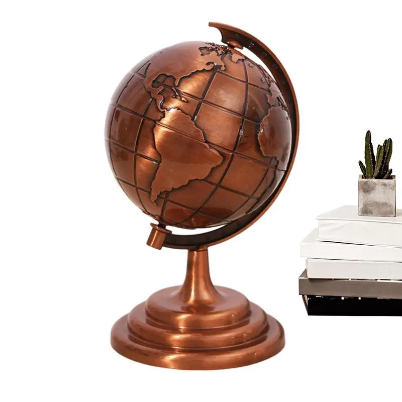 

Simple Home Decoration Metal Globe Model Living Room Decor Desk Desk Accessories Sculptures & Figurines For Interior Sculptures