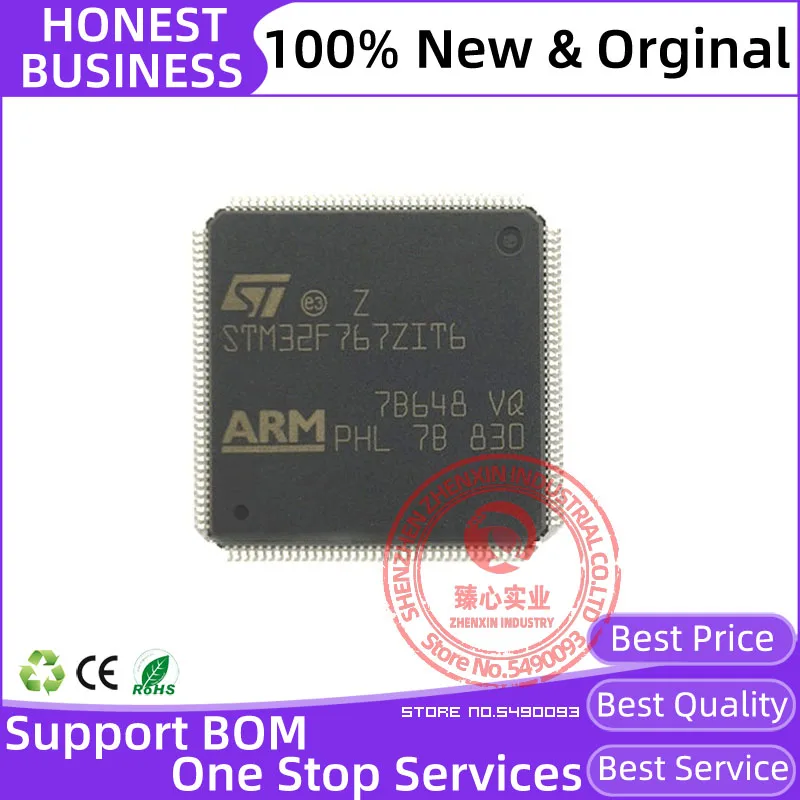 

100% Original STM32F767ZIT6 QFP144 21+/22+ ARM Microcontrollers - MCU Arm Cortex-M7 MCU 2 Mbytes of Flash 216 MHz CPU, Art