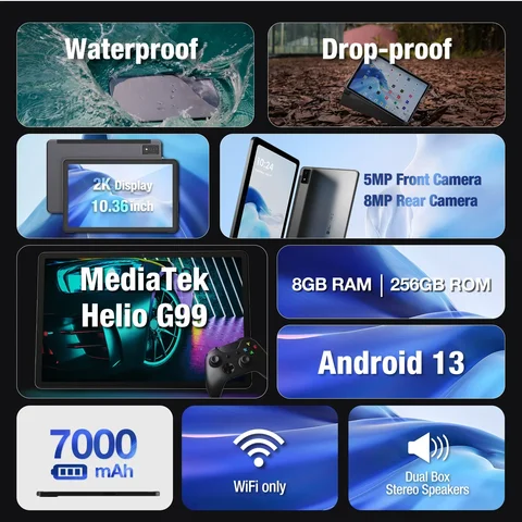 AGM PAD P1 водонепроницаемый планшет 10.36", Android 13, 8+256 ГБ