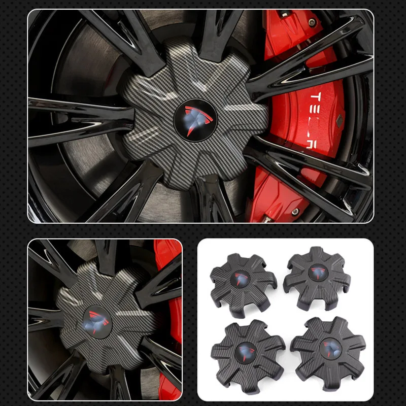 Tapa de llanta central para coche Tesla modelo Y, tapa de cubo de rueda, decoración de estilo, 4 unids/set por juego