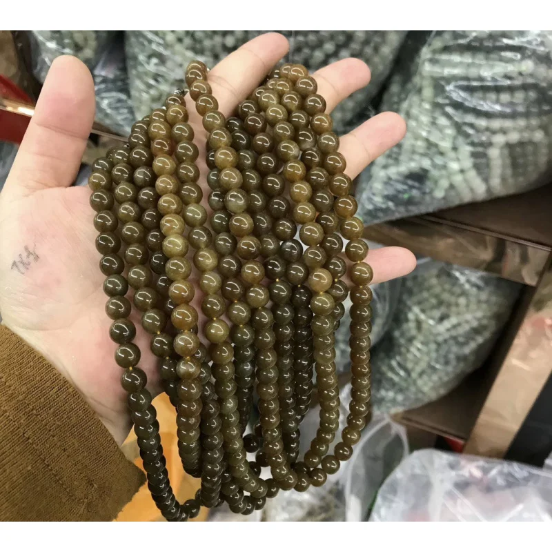 Xinjiang Hetian Jade Qiemo сахарное ожерелье 8M Будда круглые бусины аксессуары