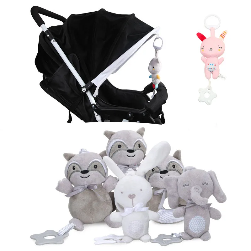 

Soft Infant Crib Bed Stroller Mobile Hanging Rattle Toys Baby Rabbit Elephant Cat Toy Trolley 0-12M Newborn Plush Educational