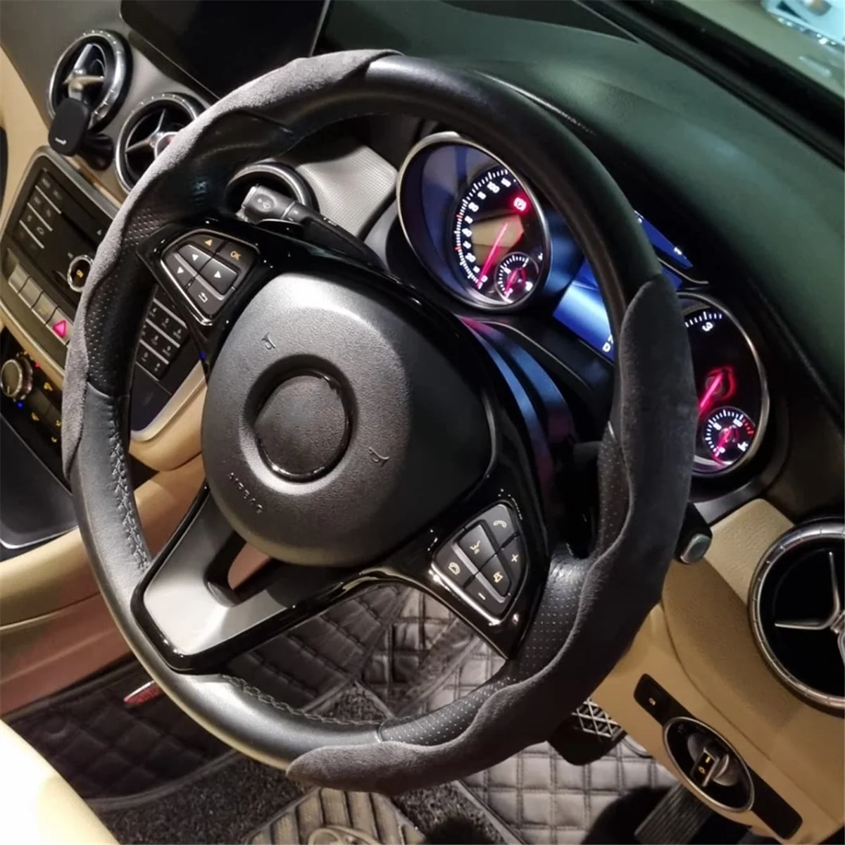 Для Mercedes Benz C E Class GLC CLA GLA W205 W213 X253 X156 декоративная рамка на руль автомобиля, ярко-черный (art.: 3920cb0453537) - 3920cb0453537