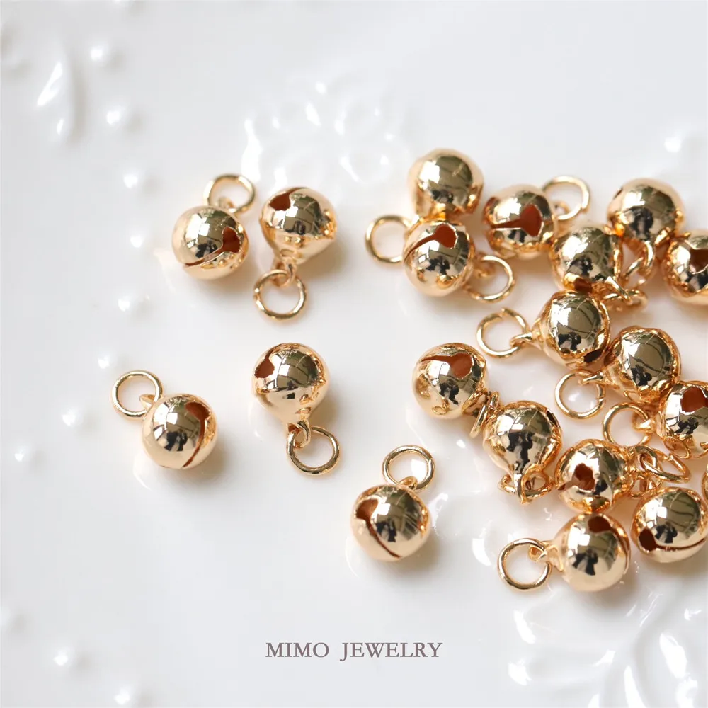 

MIMO JEWELRY Copper plated real gold clear bell sound small bell pet pendant DIY handmade accessories