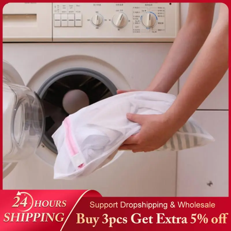 

Zipped Mesh Laundry Bag Reusable Washing Machine Clothing Care Washing Bag Mesh Net Bra Socks Lingerie Underwear Laundry Storage