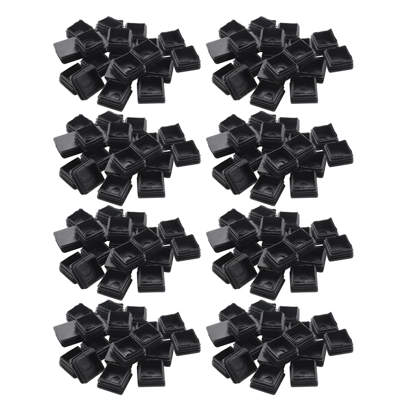 

160 Pcs Plastic Square Blanking End Caps Tube Inserts 25Mm X 25Mm