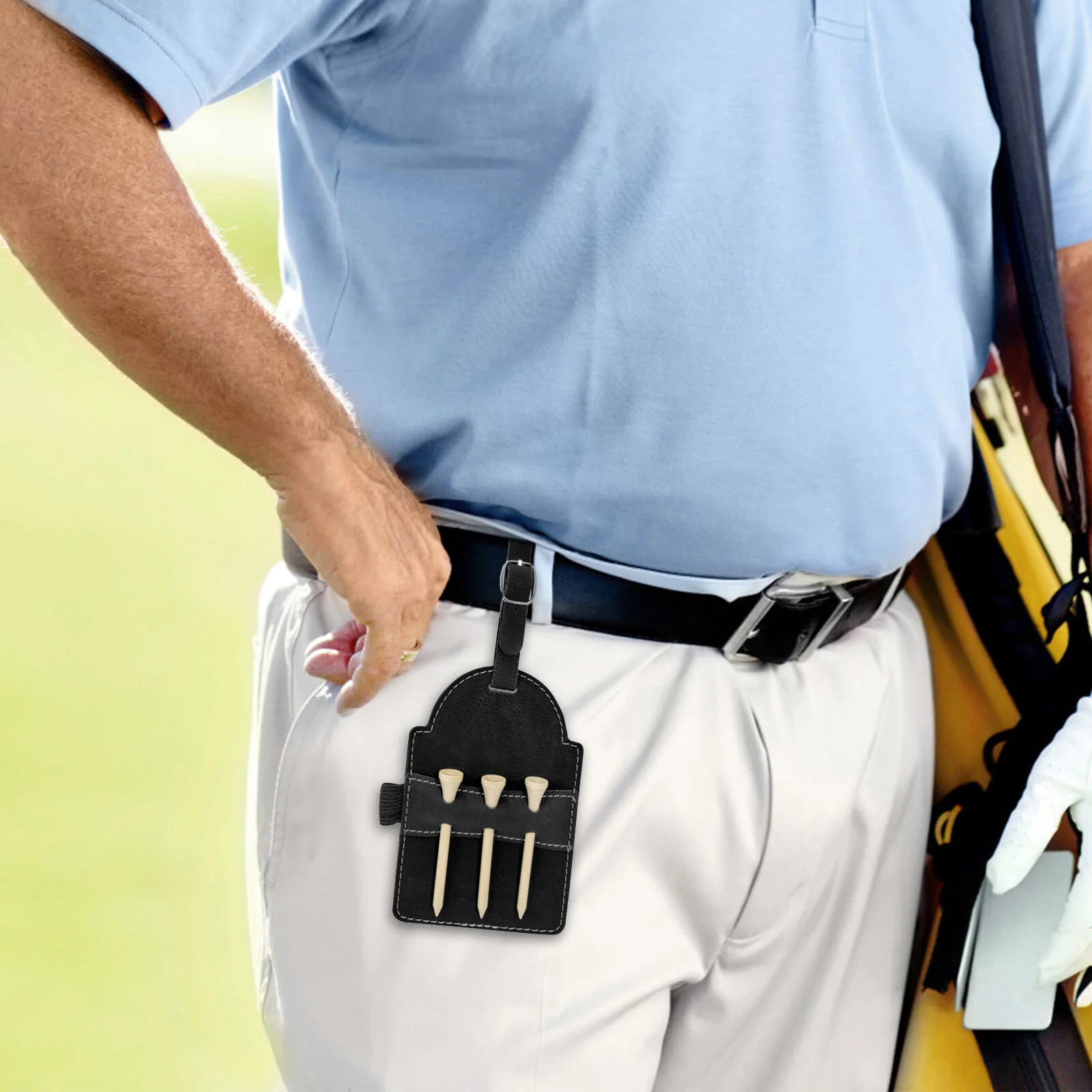 

Serve Tees Holder Golfs Cover Container PU Carrier Golfing Tool Containers Accessory Bag Stand