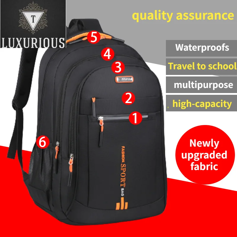 

2023 New Women's Oxford Cloth Capacity Junior High School Student Schoolbag Men's Travel Backpack