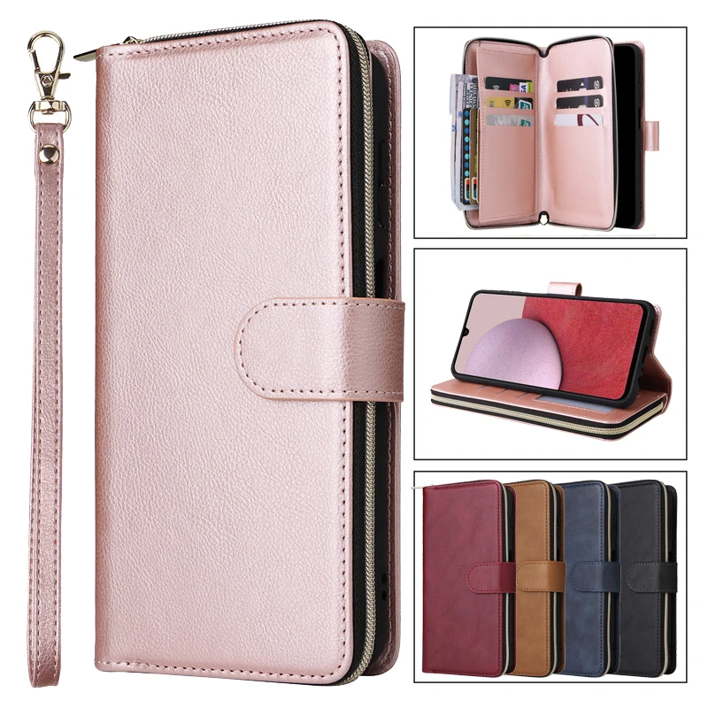 

Lanyard Zipper Wallet Flip Leather Case For Samsung Galaxy A51 A71 A01 A21 A41 A31 A11 A21S A81 A91 Card Slot Phone Case Cover 5