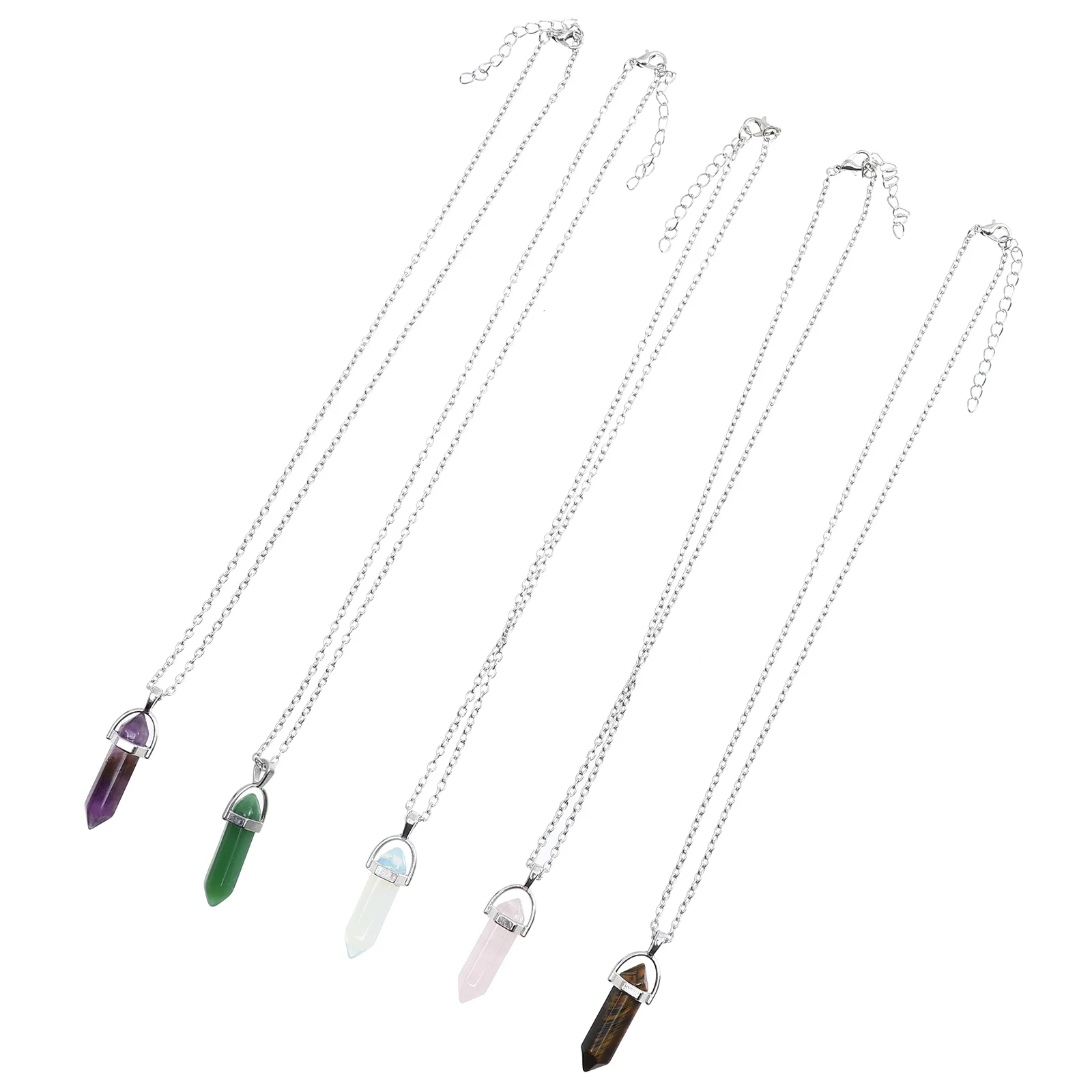 

5Pcs Natural Stone Pendants Necklace Fashion Clothing Accessory Birthday Gift