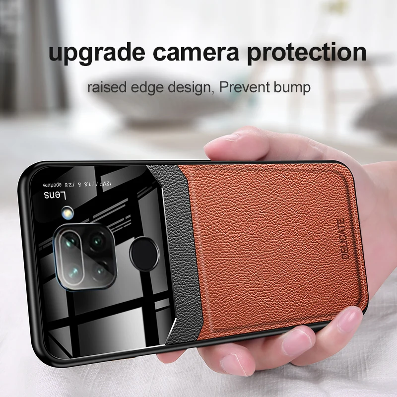 Чехол-накладка для Xiaomi Redmi Note 9 из искусственной кожи оргстекла силикона