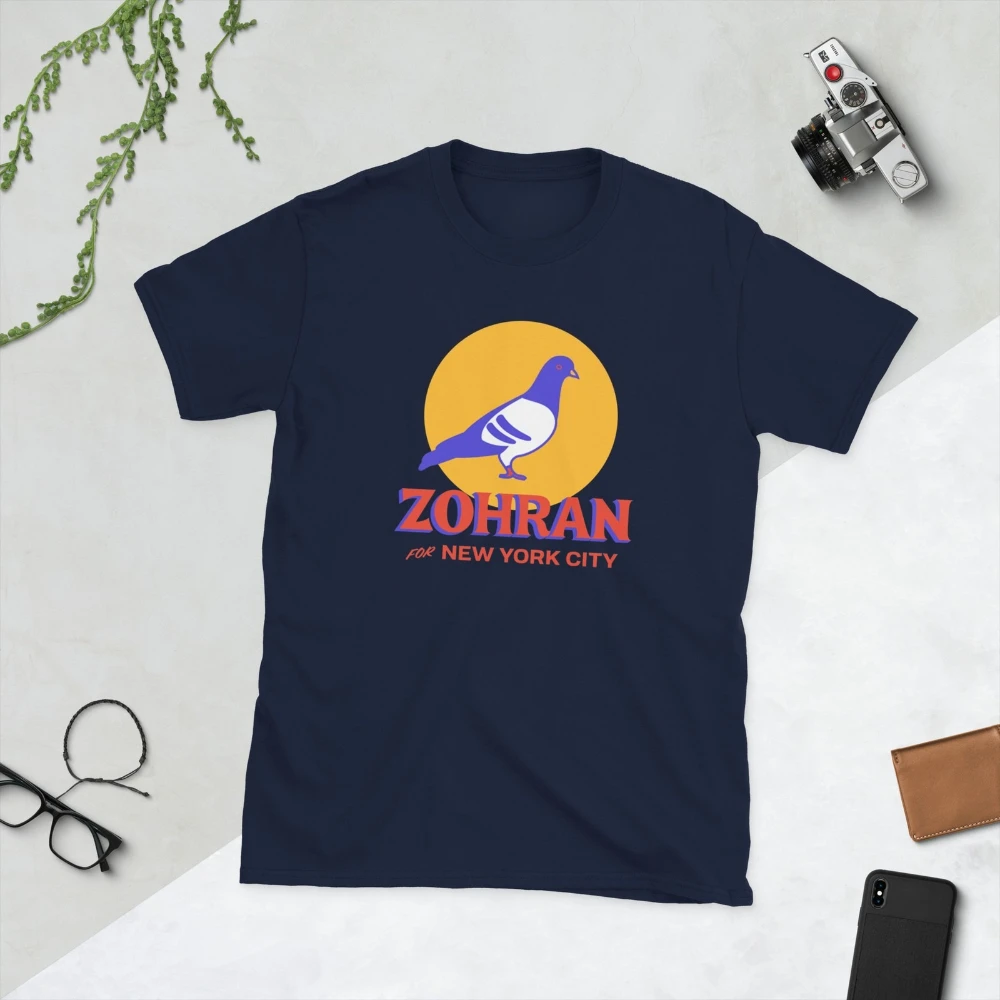 Фото Футболка Zohran for New York City, хлопковая футболка унисекс с принтом, с круглым вырезом и короткими рукавами, модная повседневная удобная футболка, топы №1