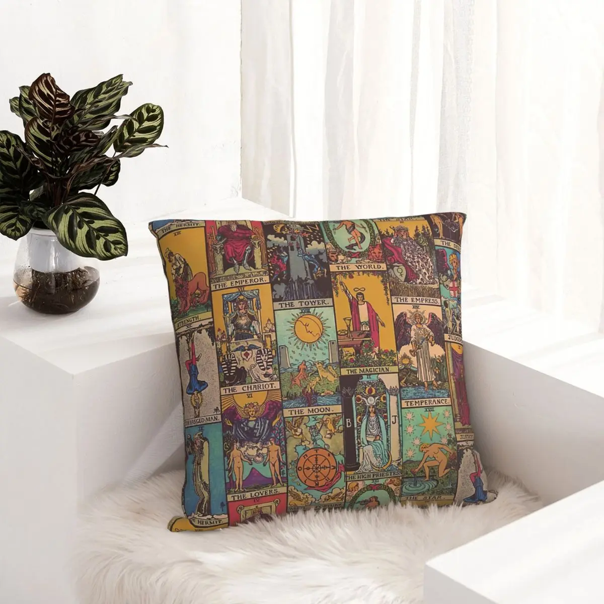 

The Major Arcana Of Tarot Vintage Patchwork pillowcase printed cushion cover sofa waist pillow pillow cover