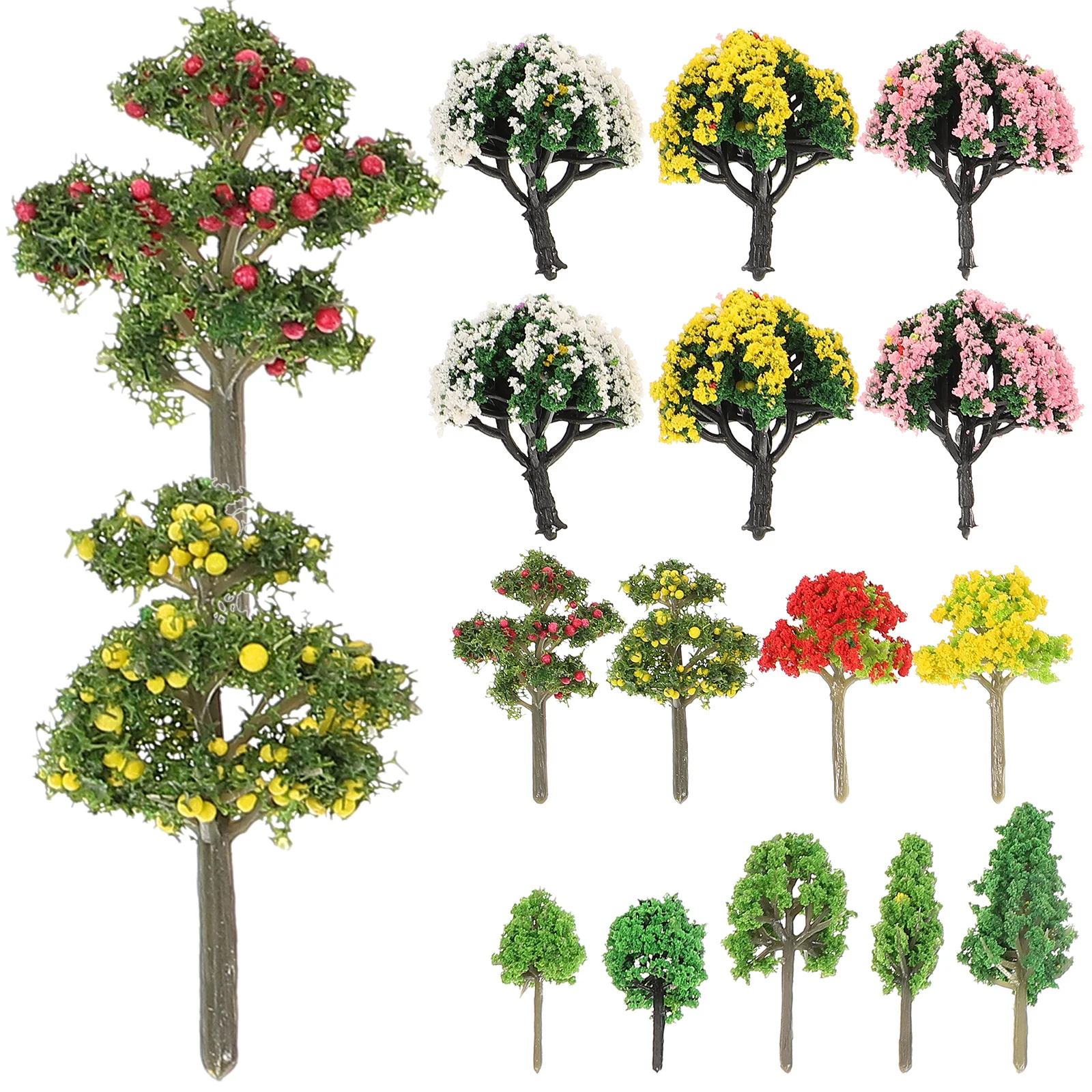 

60 Pcs Miniature Plants Ornaments Crafts Home Decors Architectural Model Tree Fake Decorations Sand Table Realistic Trees