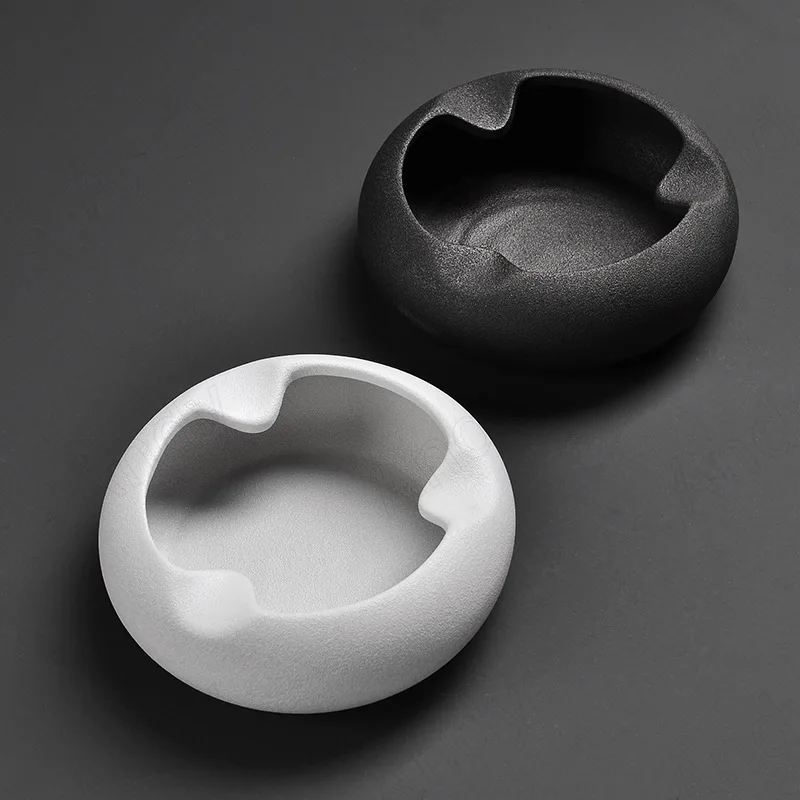 

European Ceramic Ashtray Simple Frosted Desktop Decor Office Ashtrays Hotel Front Desk Modern Ash Tray Creative Home Decoration
