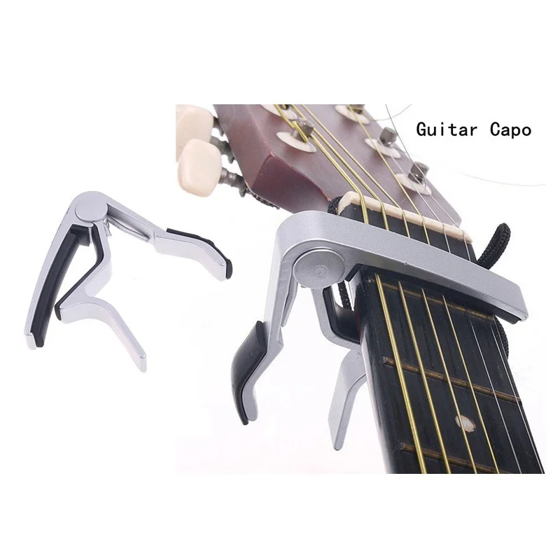 

High Quality Aluminium Alloy Silver Quick Change Clamp Key Acoustic Classic Guitar Capo For Tone Adjusting Hot cejilla guitarra