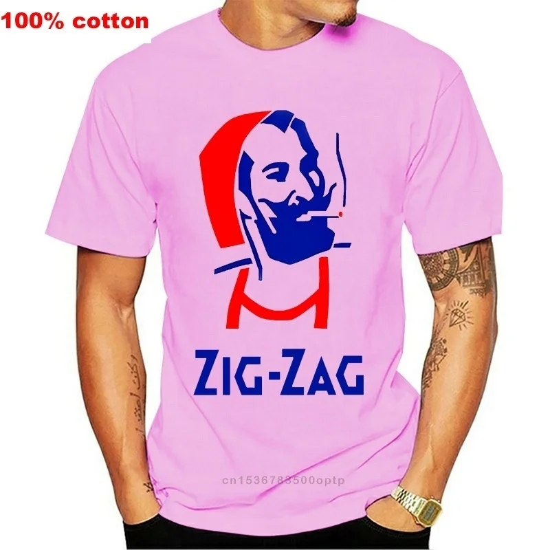 

Men T shirt ZIG ZAG Man Weed Stoner Rolling Papers Hippie College Humor Hemp funny t-shirt novelty tshirt women
