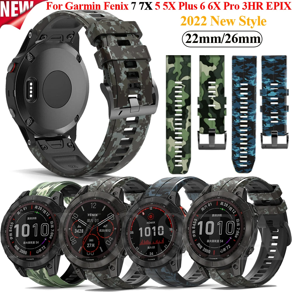 

Ремешок для наручных часов, быстросъемный силиконовый браслет для Garmin Fenix 7 7X EPIX Easyfit Fenix 6X 6 Pro 5X 5Plus 3HR, 26 дюймов 22 мм
