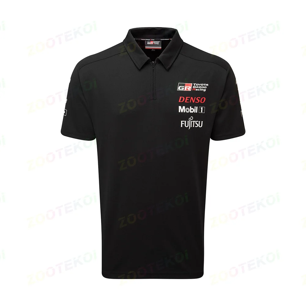 New 2023 Koszulka Polo Meska Team Black Gazoo F1 Racing Team Short Sleeve Polo Shirt Lapel Locomotive Car Workwear Customized