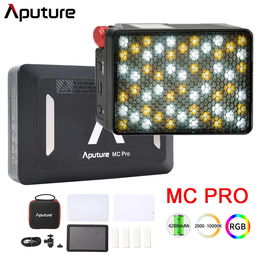 

Aputure MC Pro RGBWW LED Lights 2000K-10000K Photography Lighting IP65 Magnetic Attraction Diffuser Video Lamp Sidus Link App