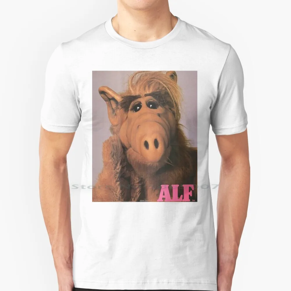 

Alf T Shirt 100% Cotton Alf Leaning Gordon Shumway Alf Series Alf Sitcom Life Form Big Size 6xl Tee Gift Fashion