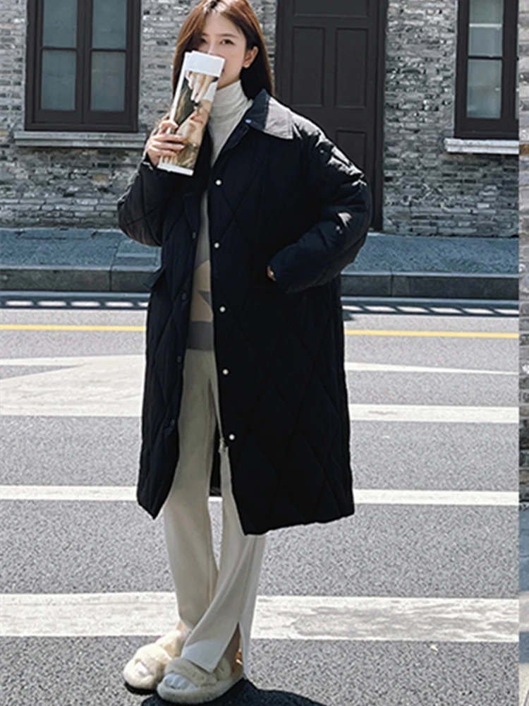 Winter Autumn Fashion Women's  Baggy Hooded Coat  Long Loose  Elegent Female Clothing Padded  Casual Jackets Outwear